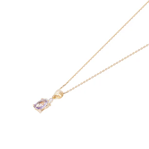 Colgante Oro Amarillo 18kt Amatista Cz Y Circonitas