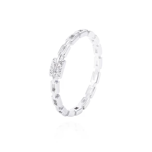 Anillo de Plata Esterlina Cadena con Circón