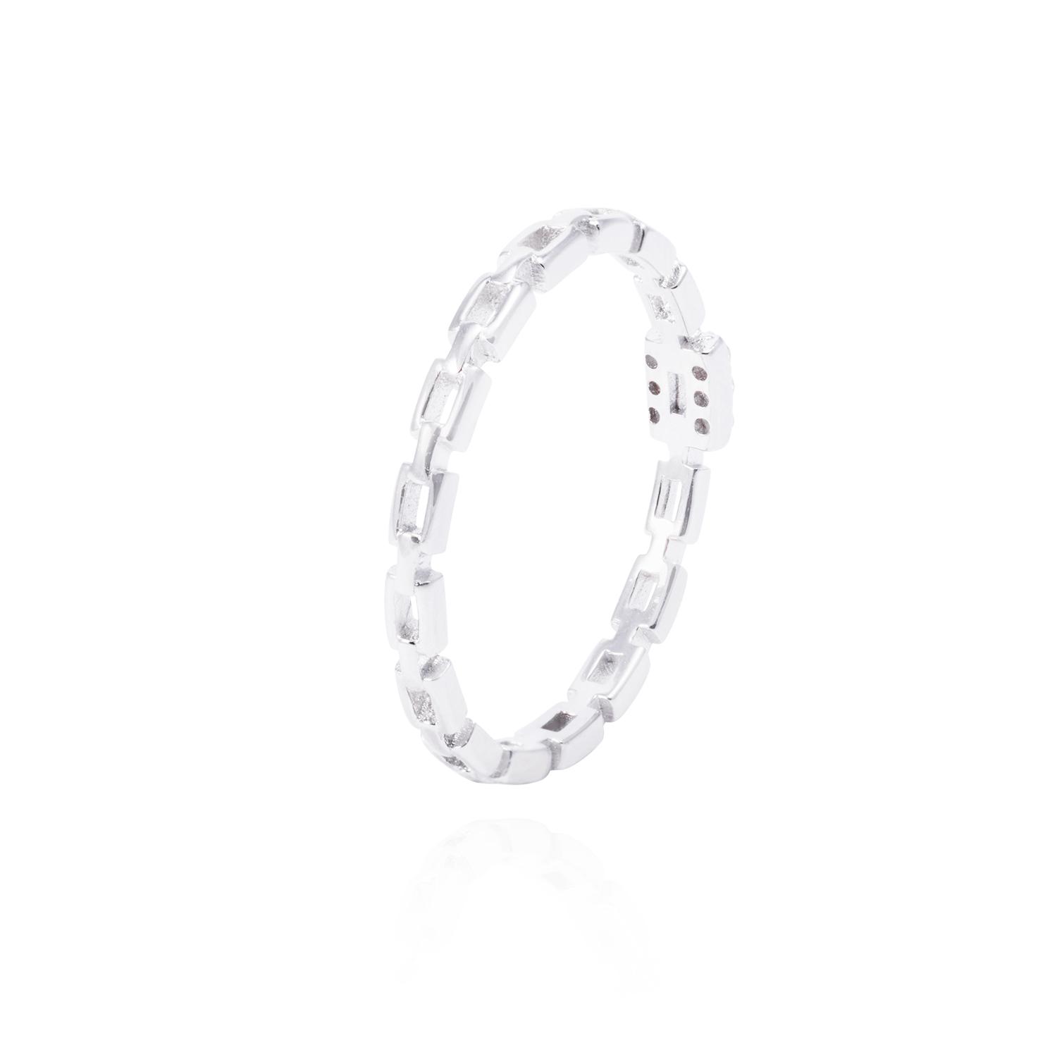 Anillo de Plata Esterlina Cadena con Circón 3