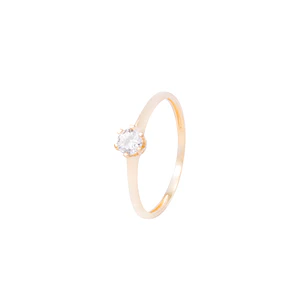 Anillo Oro Amarillo 18kt Solitario con Engaste de Corona