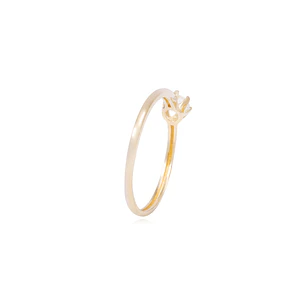 Anillo Oro Amarillo 18kt Solitario con Engaste de Corona