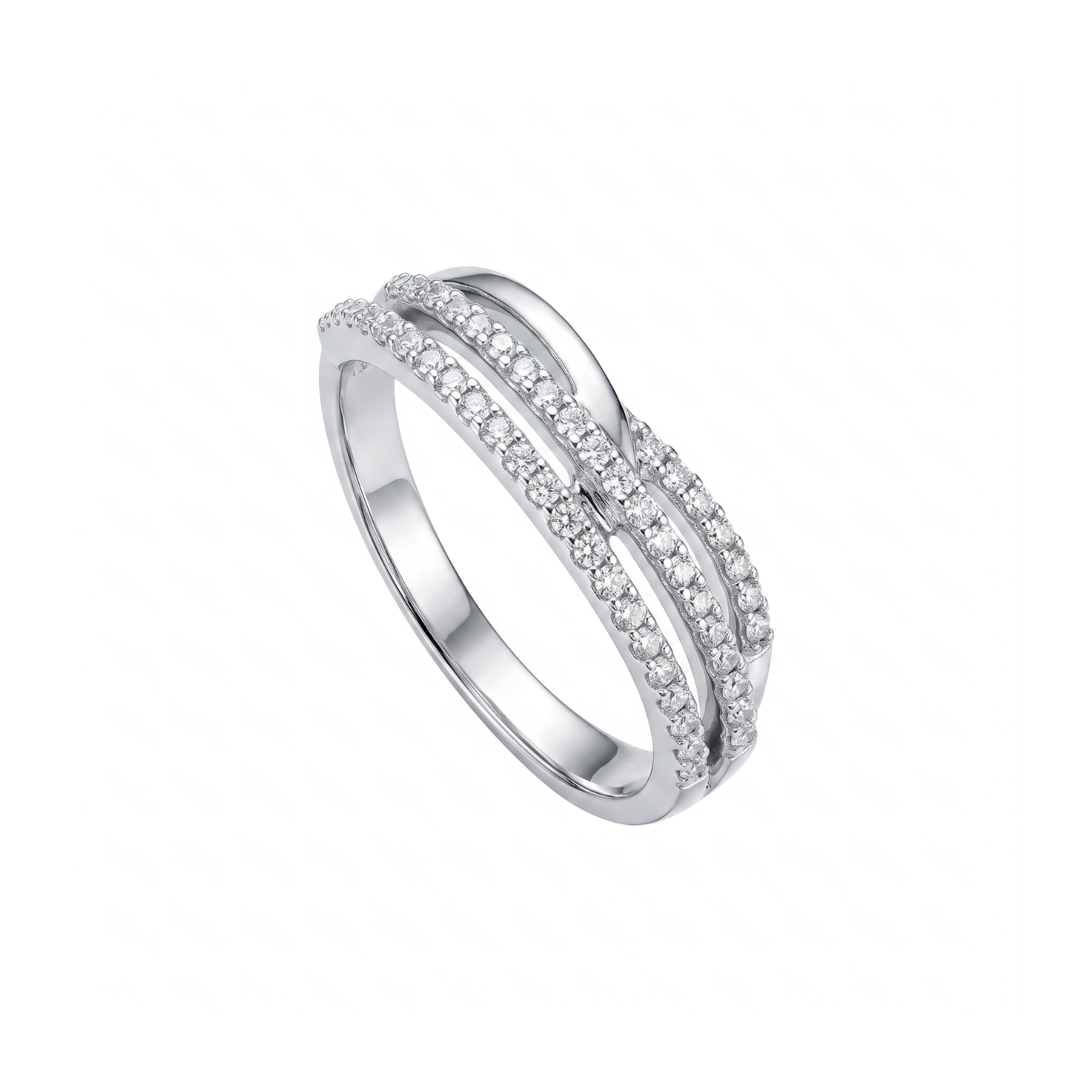 Anillo de Plata Esterlina 925 Entrelazado Circon 2