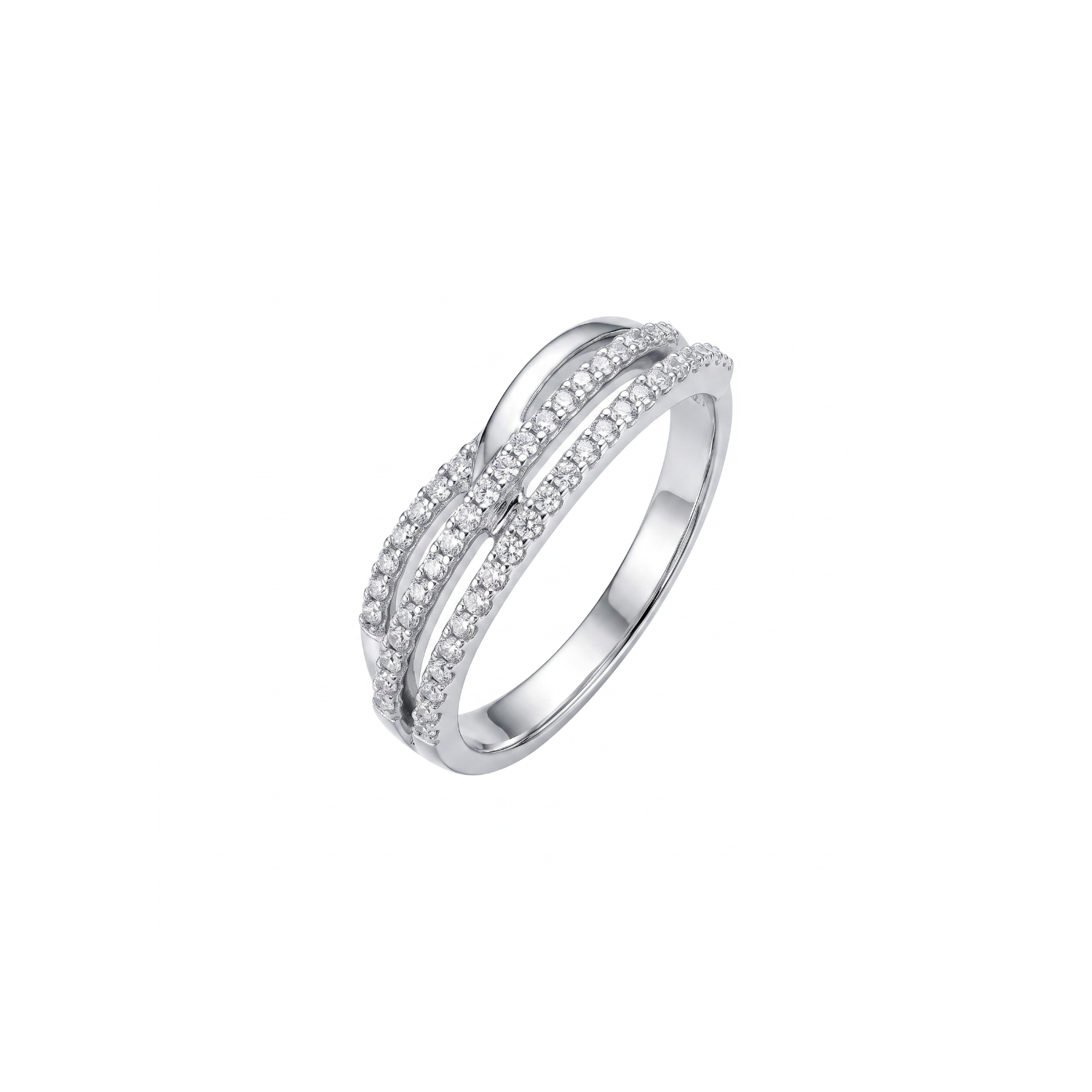 Anillo de Plata Esterlina 925 Entrelazado Circon 3