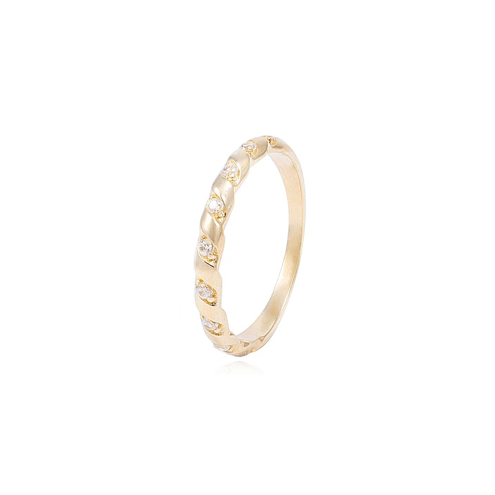 Anillode Oro 18Kt de Compromiso 1/2 Cintillo con Circon 1