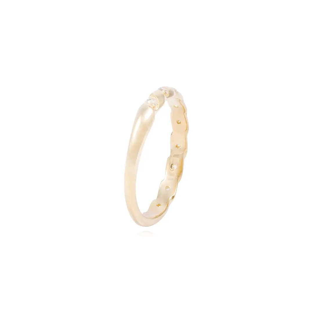 Anillode Oro 18Kt de Compromiso 1/2 Cintillo con Circon 3