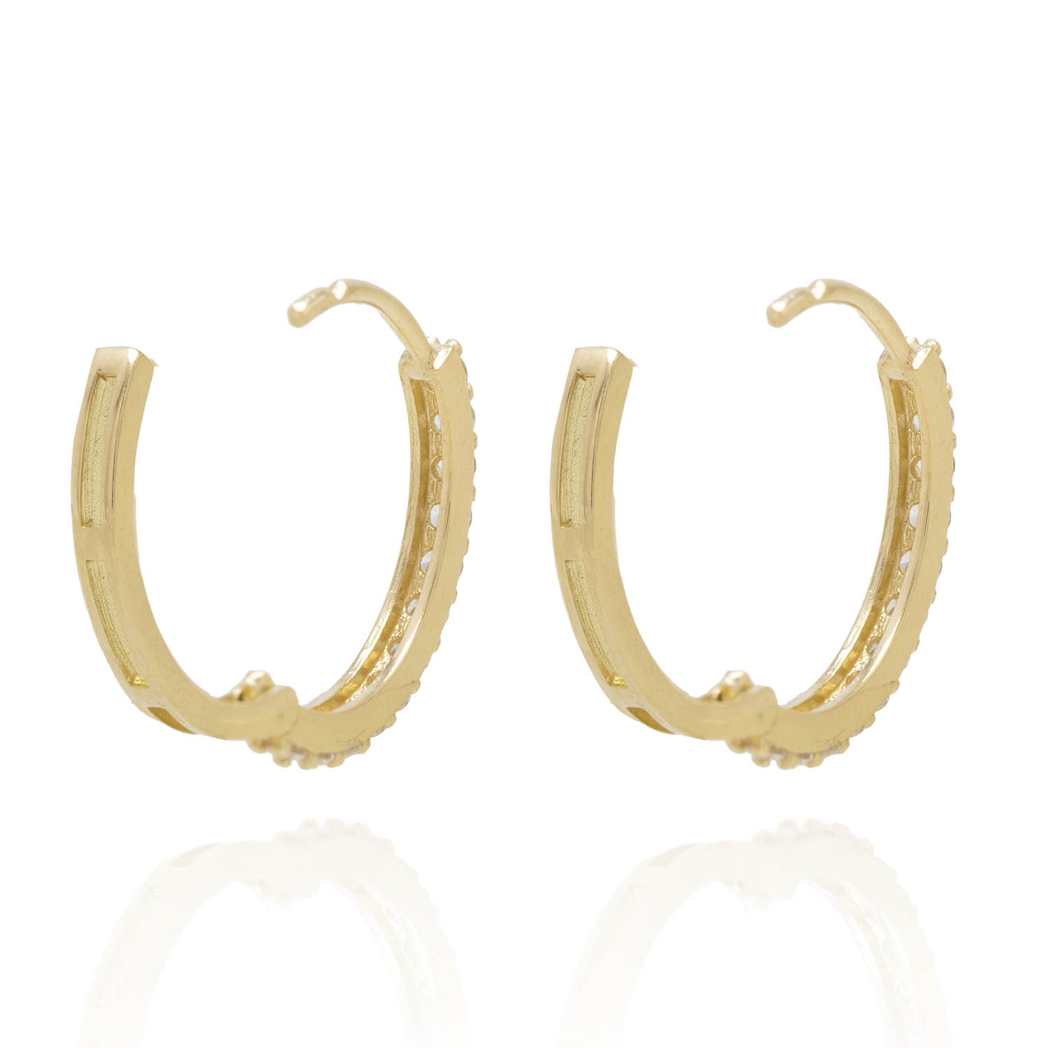 Aros de Oro 18kt Argollas Circones de Riel 3