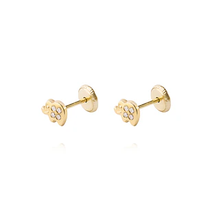 Aros de Oro 9kt Elefante Circon