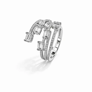 Anillo Oro Blanco 18kt Diamantes 1,39 Qts