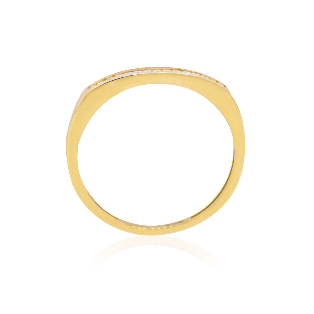 Anillo Compromiso de Oro 18Kt Riel Circonita Simple 2