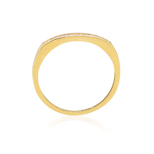 Anillo Compromiso de Oro 18Kt Riel Circonita Simple