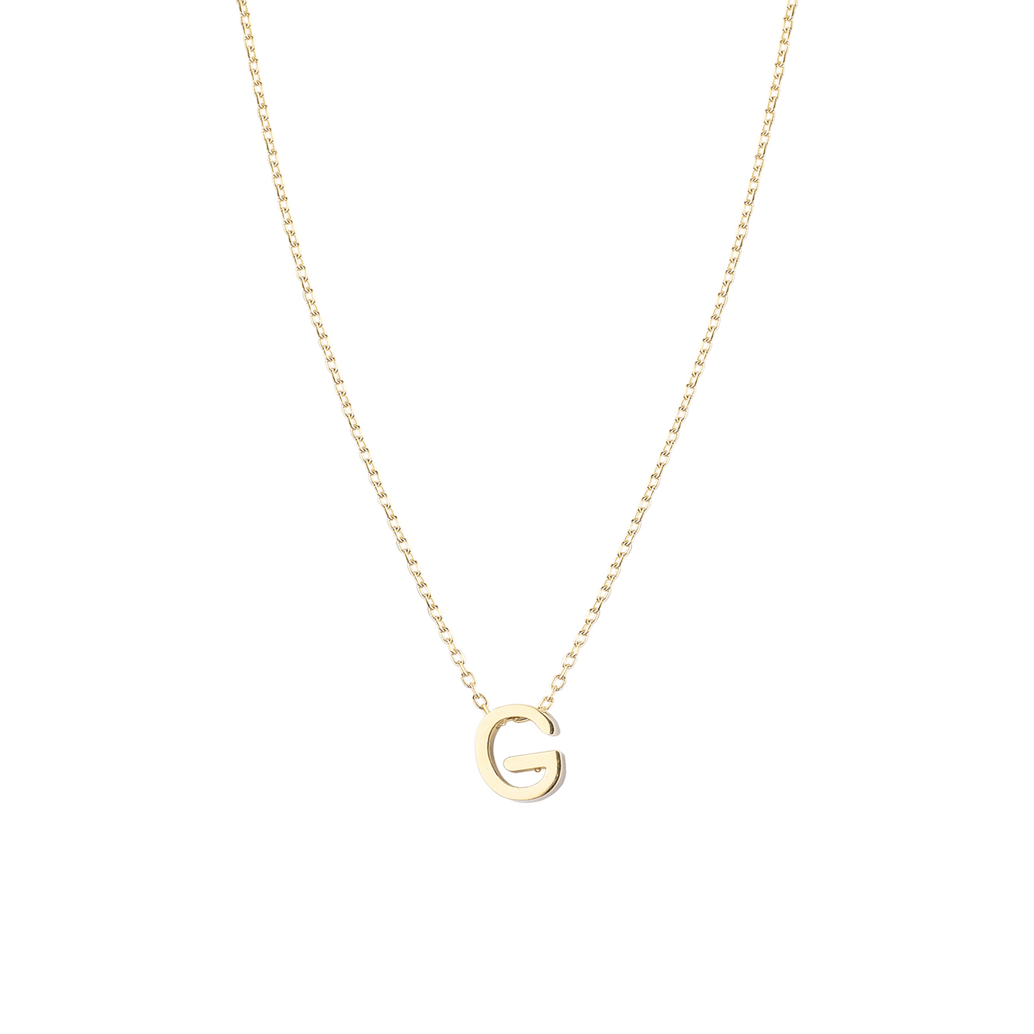 Collar de Plata Esterlina 925 Letra G Revestido en Oro 18kt 2