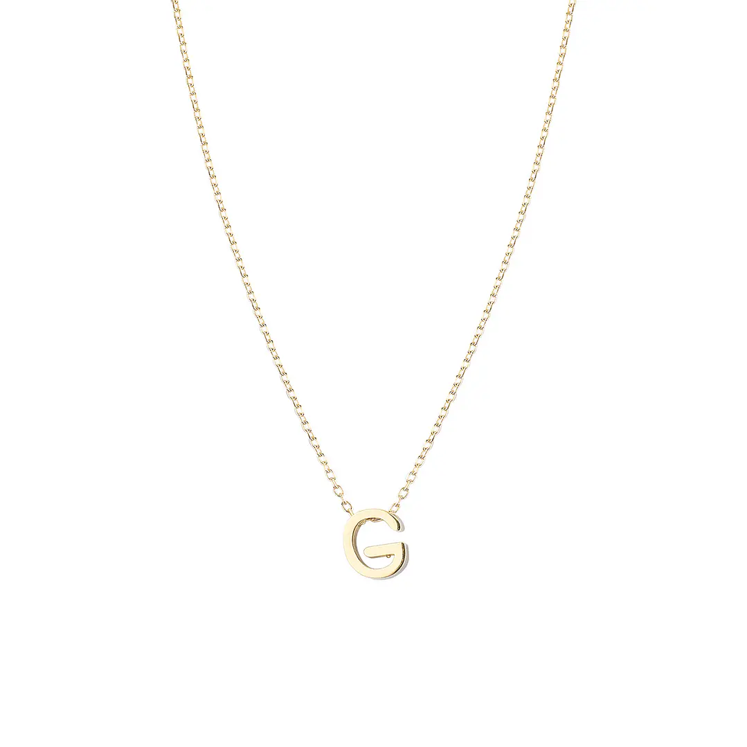 Collar de Plata Esterlina 925 Letra G Revestido en Oro 18kt 2