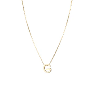 Collar de Plata Esterlina 925 Letra G Revestido en Oro 18kt