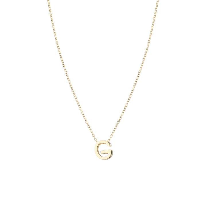 Collar de Plata Esterlina 925 Letra G Revestido en Oro 18kt 2