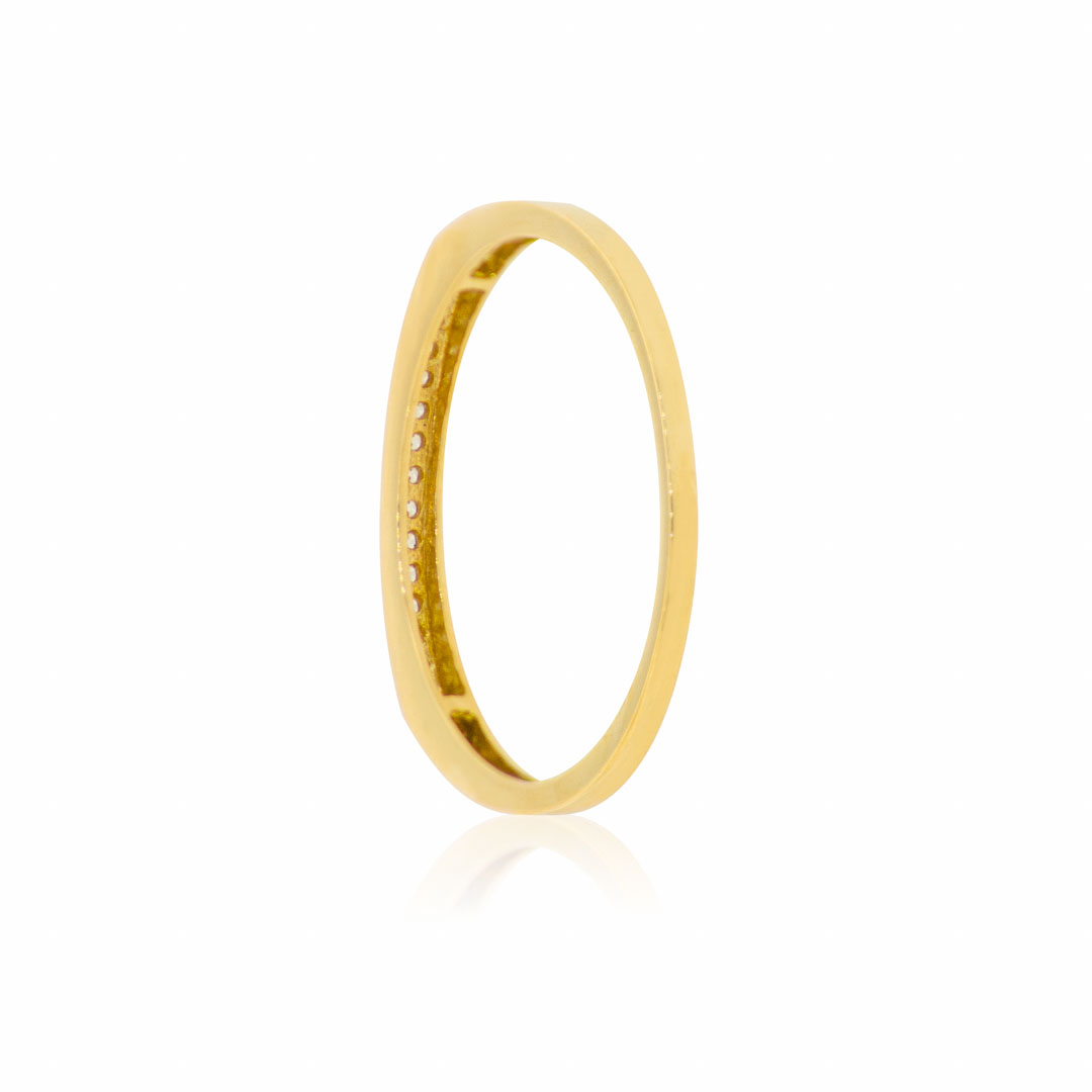 Anillo Compromiso de Oro 18Kt Riel Circonita Simple 3