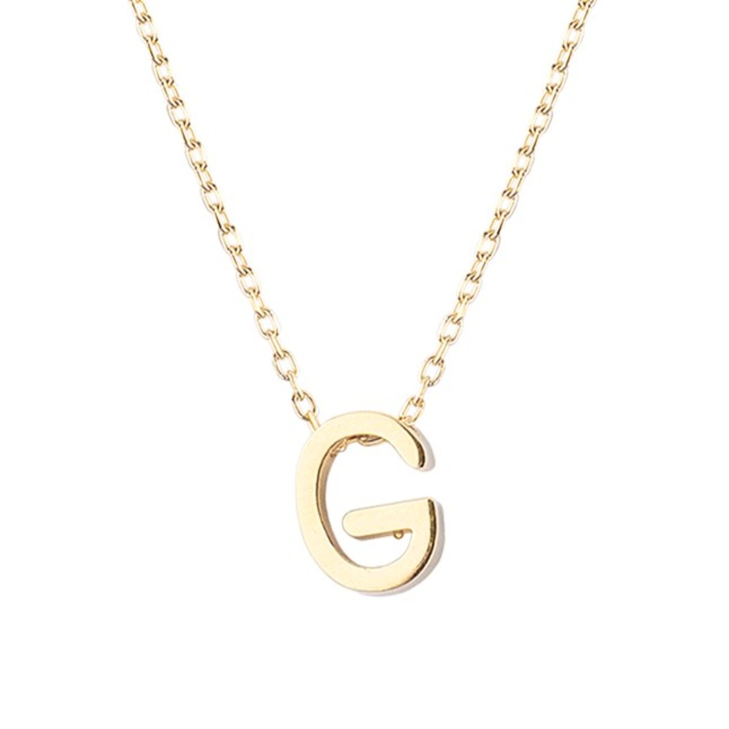 Collar de Plata Esterlina 925 Letra G Revestido en Oro 18kt 3
