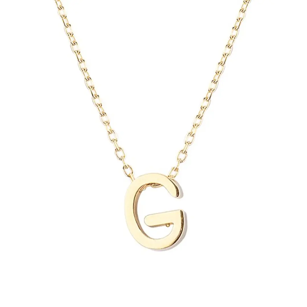 Collar de Plata Esterlina 925 Letra G Revestido en Oro 18kt 3