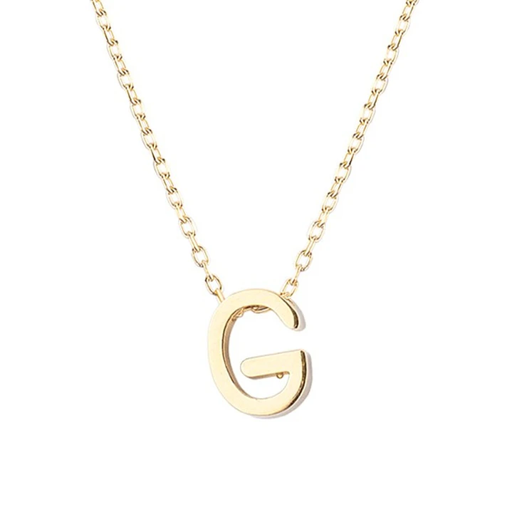 Collar de Plata Esterlina 925 Letra G Revestido en Oro 18kt 3