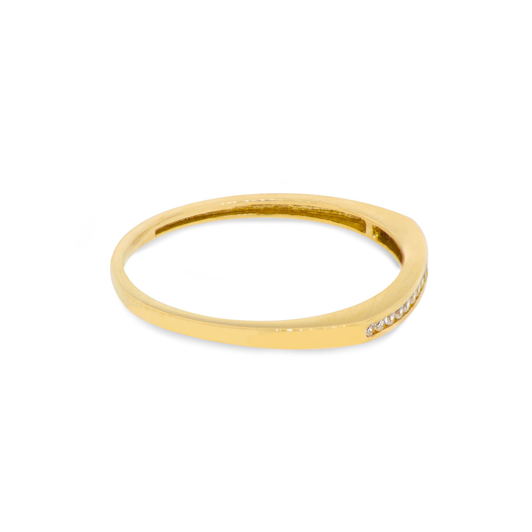 Anillo Compromiso de Oro 18Kt Riel Circonita Simple 4