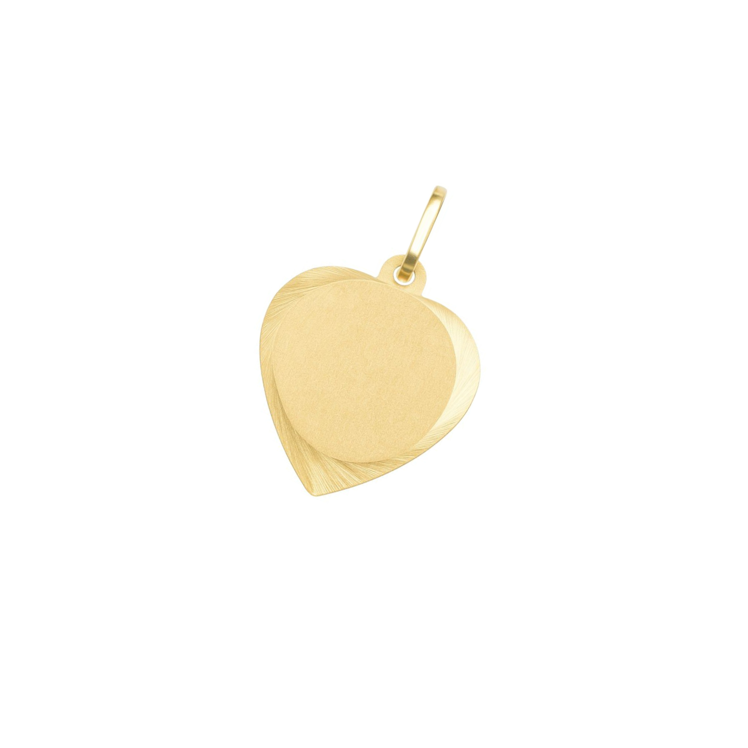 Colgante Oro Miel 18kt Placa Corazón Tallado 1