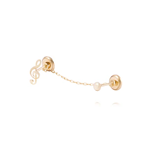 Piercing de Oro de 9kt Nota musical con colgante