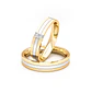 Par Argollas Matrimonio de Oro Amarillo Blanco 18kt Vita 2 Diamantes 1,7 - Miniatura 1