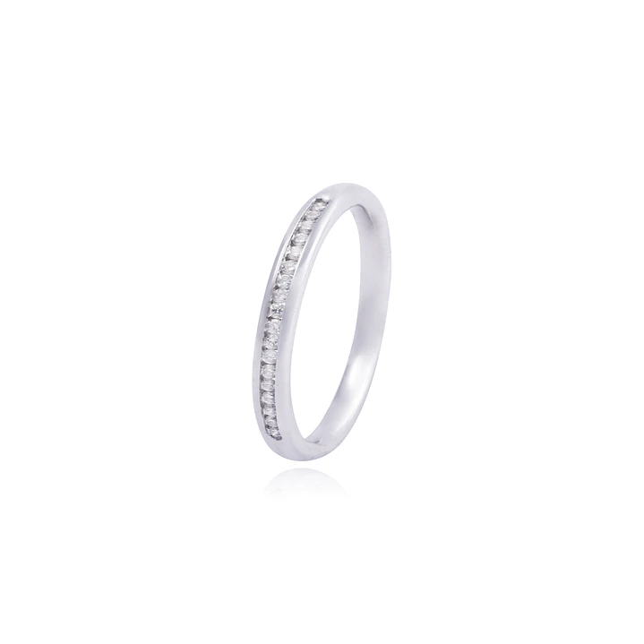 Anillo Oro Blanco 18kt Diamantes 12 Pts Corte Brillante SI/H 1