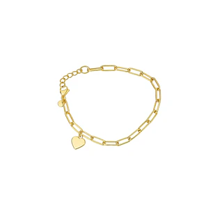 Pulsera Oro Amarillo 18kt Eslabon-Corazón
