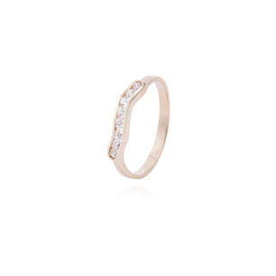 Anillo Oro Miel 18kt Reina Riel Circonitas