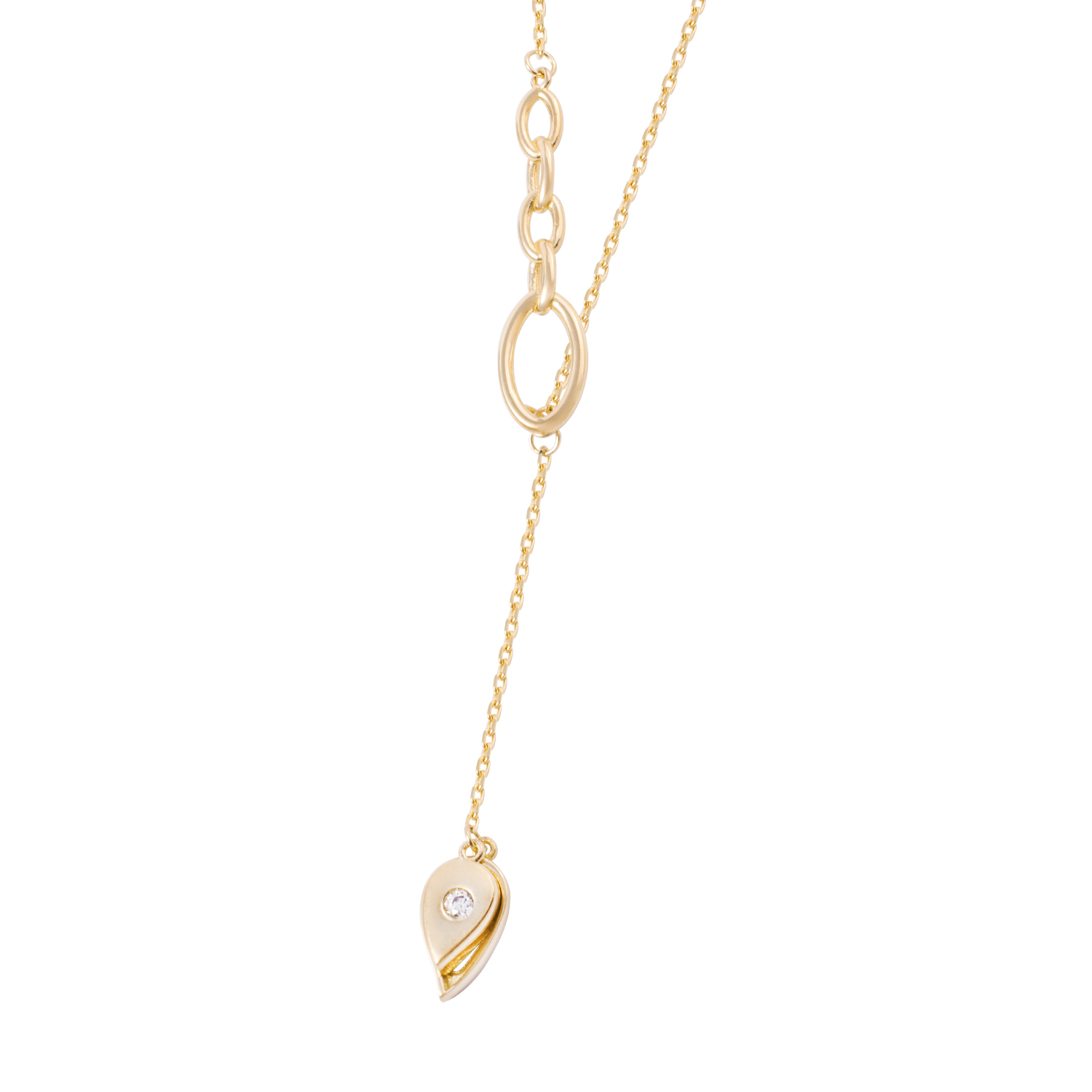 Collar de Oro 18kt Gota Circonita 2
