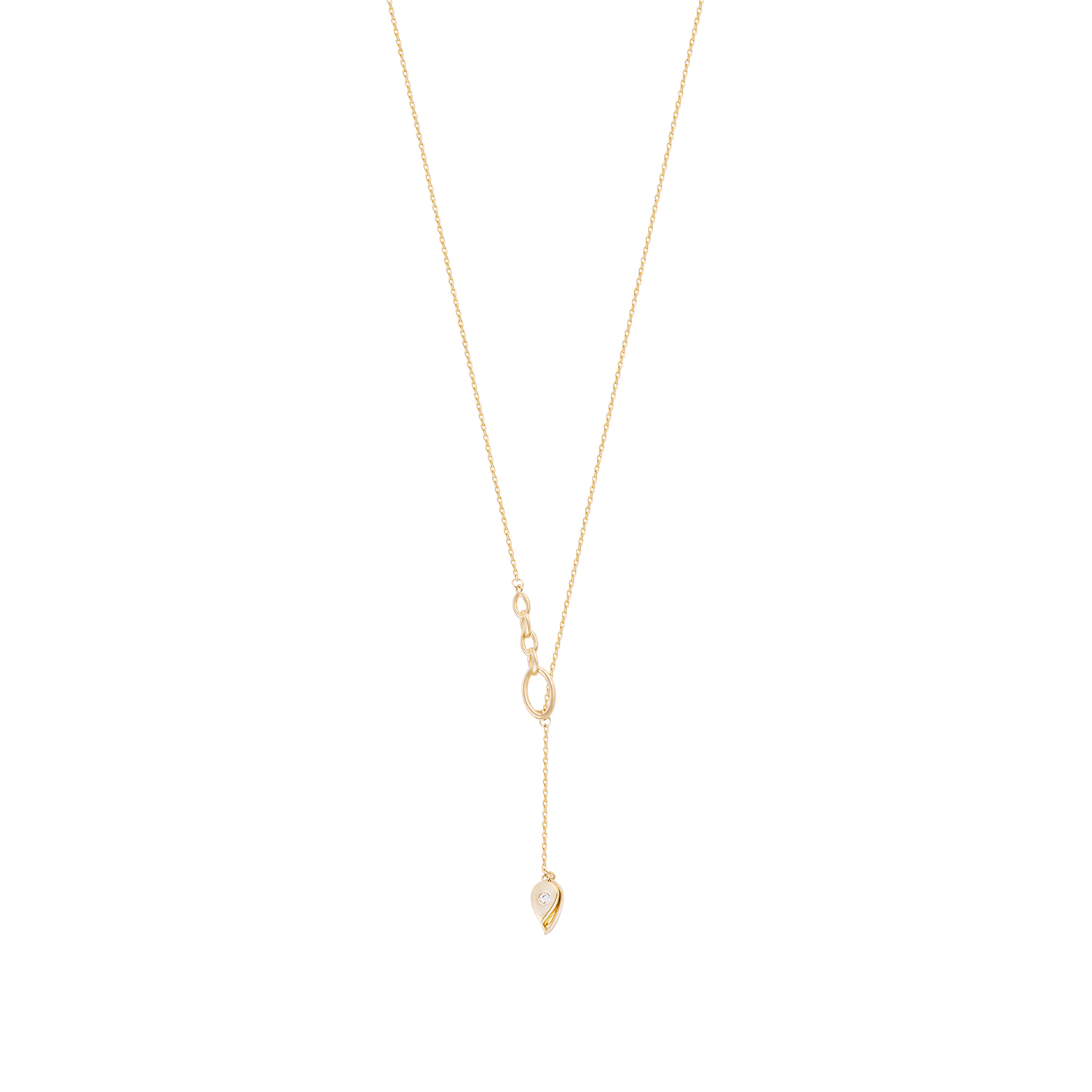 Collar de Oro 18kt Gota Circonita 3