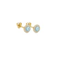 Aros de Oro 18kt Circulo Agua Marina 3mm - Miniatura 1
