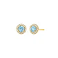 Aros de Oro 18kt Circulo Agua Marina 3mm - Miniatura 2