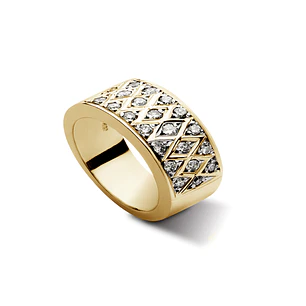 Anillo Oro Amarillo 18kt Modelo Bleu 22 Diamantes 2pts