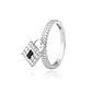 Anillo de Plata Esterlina 925 Candado Circon Onix - Miniatura 1