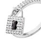 Anillo de Plata Esterlina 925 Candado Circon Onix - Miniatura 2