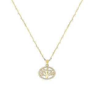 Colgante de Oro 18kt Arbol de la Vida en Circones
