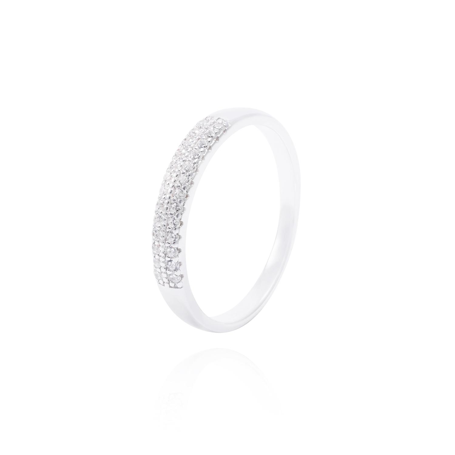 Anillo de Plata Esterlina Medio Cintillo doble con Circonita 1