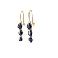 Aros Oro Miel 18kt Cascada Zafiro Nocturno - Miniatura 1