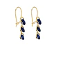Aros Oro Miel 18kt Cascada Zafiro Nocturno - Miniatura 2