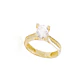 Anillo Compromiso de Oro 18Kt Solitario 6mm Circón 1/2 cintillo lateral - Miniatura 3