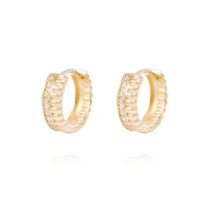 Aros de Oro de 18kt Argolla Linea Circón