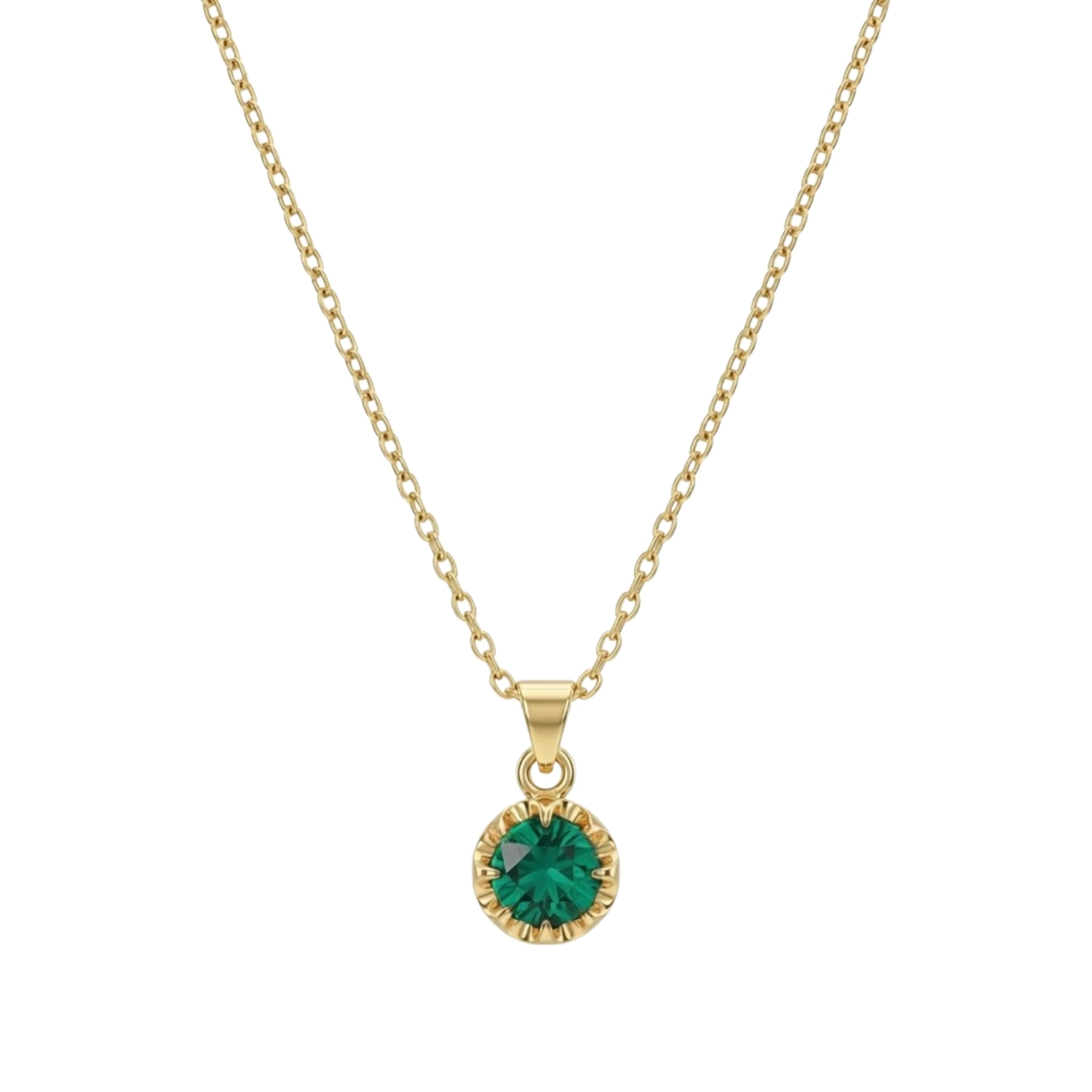 Colgante Oro Miel 18kt Sol con Garras de Esmeraldina 5mm 3