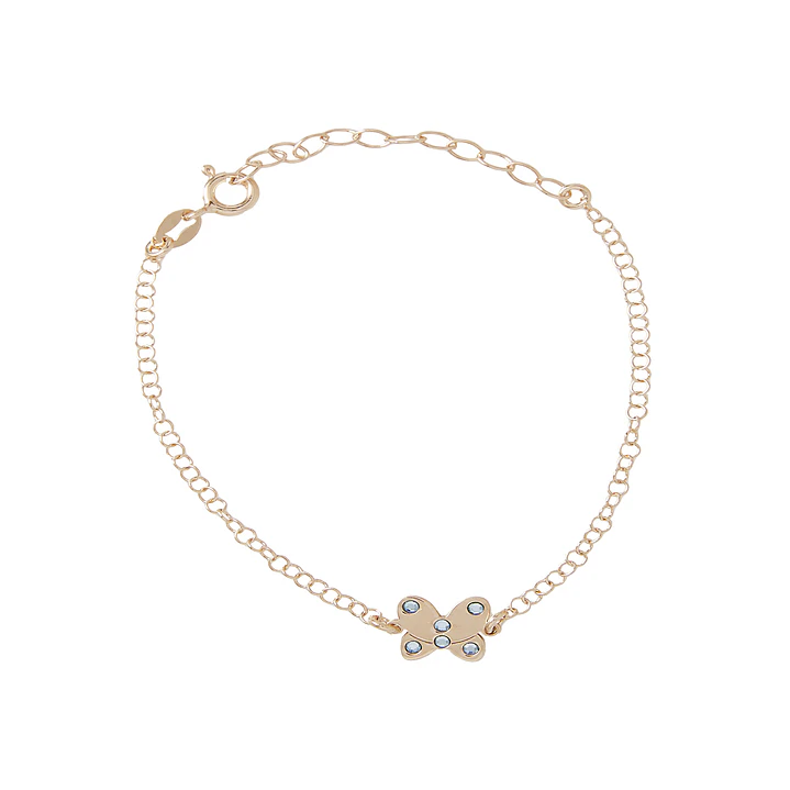 Pulsera Plata Esterlina 925 Mariposa Revestida en Oro 18kt 1