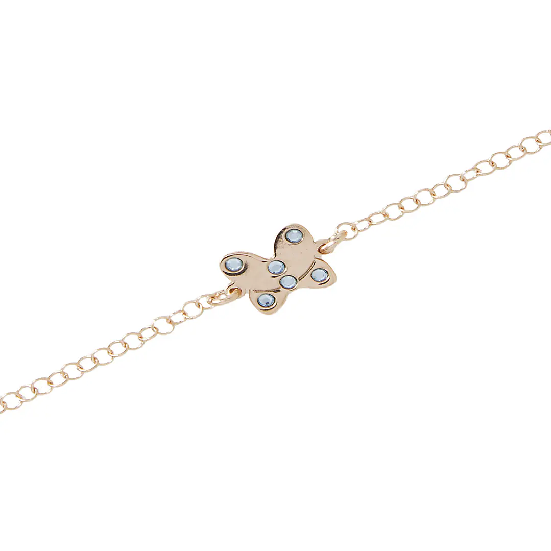 Pulsera Plata Esterlina 925 Mariposa Revestida en Oro 18kt 2