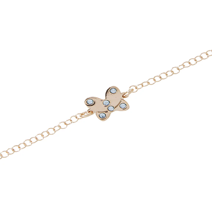 Pulsera Plata Esterlina 925 Mariposa Revestida en Oro 18kt 2