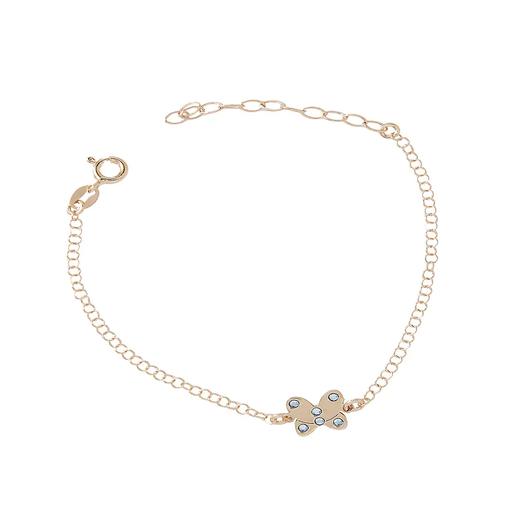 Pulsera Plata Esterlina 925 Mariposa Revestida en Oro 18kt 3