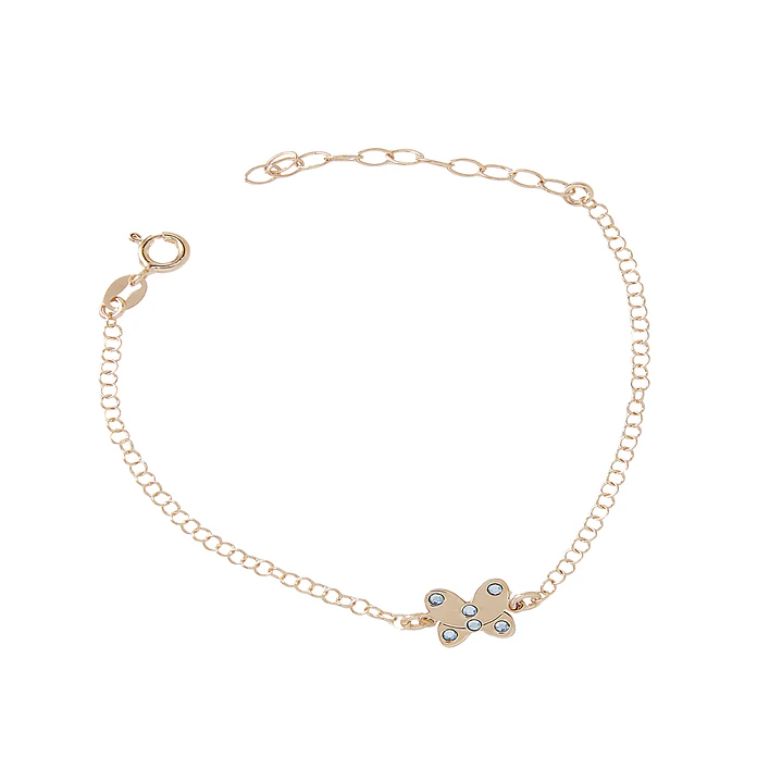 Pulsera Plata Esterlina 925 Mariposa Revestida en Oro 18kt 3