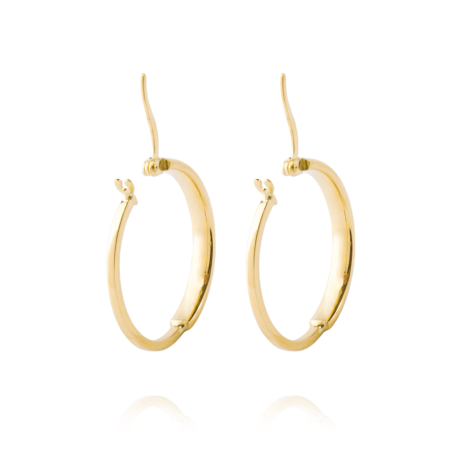 Aros de Oro 14kt Argolla Mitad Tubo 20mm 3