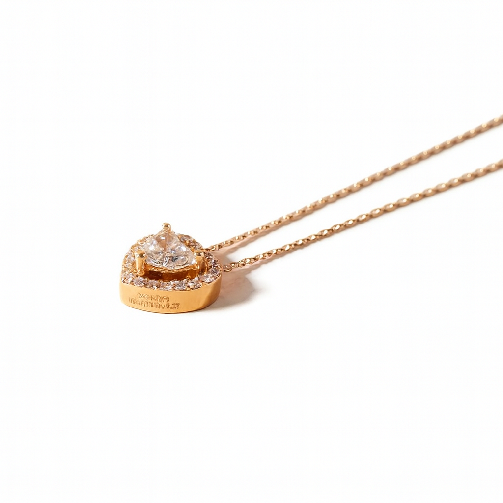 Collar Oro Miel 18kt Diamantes 1x27 Pts H/SI Corte Brillante 1